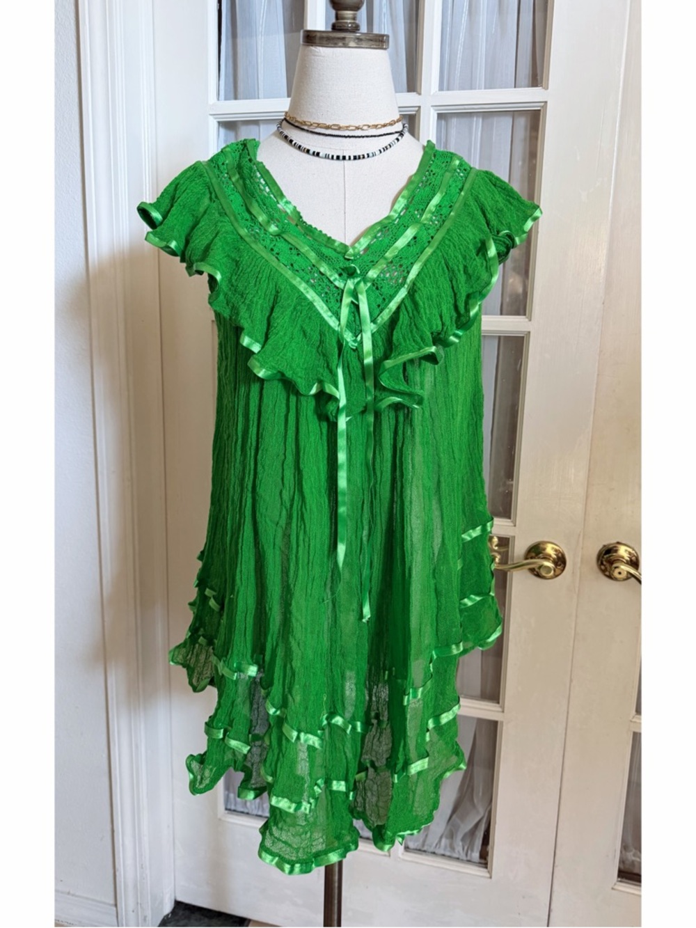 Mexican Angelita  Sleeveless Layered Tunic/Mini Dress